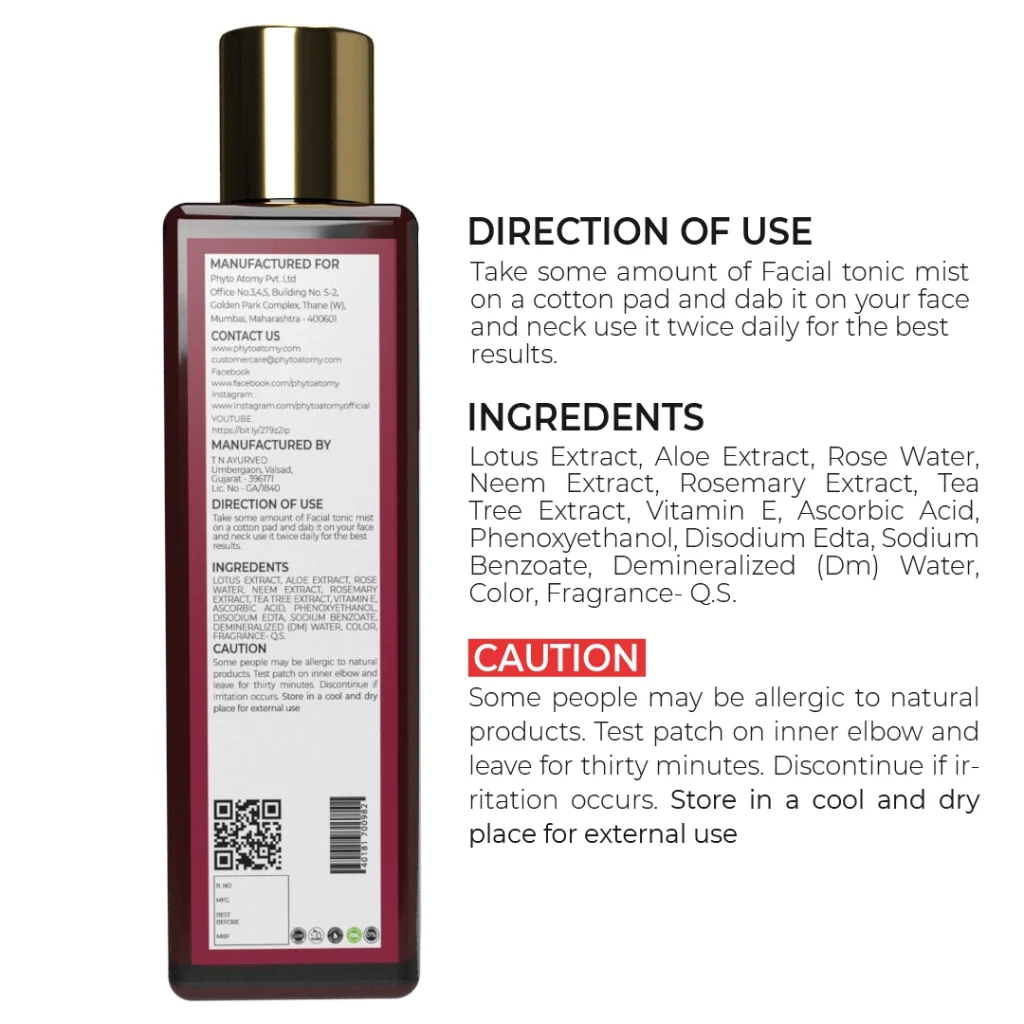Satyabhama & Shantanu Lotus Facial Tonic Mist by Phyto atomy