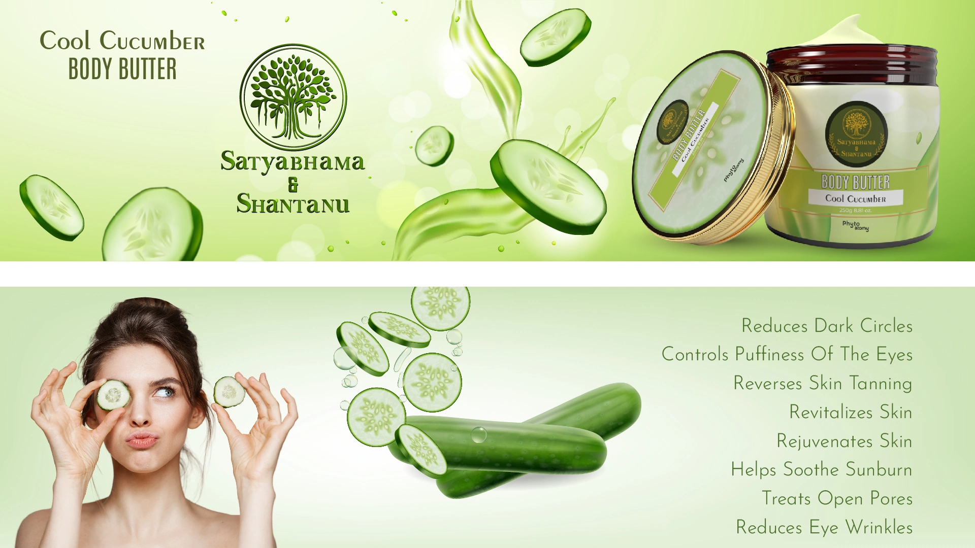 Phyto Atomy Satyabhama Shantanu Body Butter 250g (Cool Cucumber)