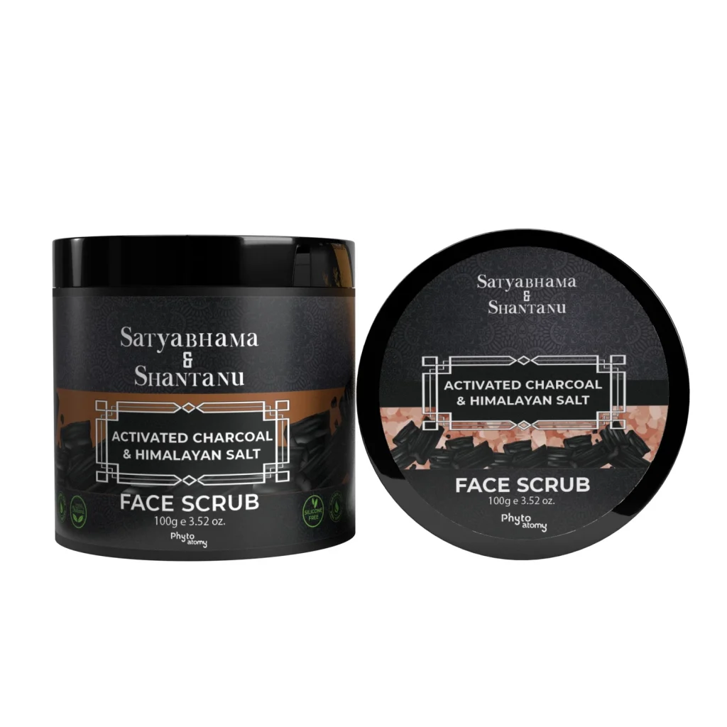 Detoxify and Revitalize Your Skin with Phyto Atomy Satyabhama & Shantanu Activated Charcoal and Himalayan Salt Face Scrub (100g)