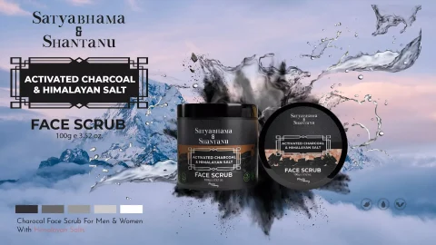 Detoxify and Revitalize Your Skin with Phyto Atomy Satyabhama & Shantanu Activated Charcoal and Himalayan Salt Face Scrub (100g)